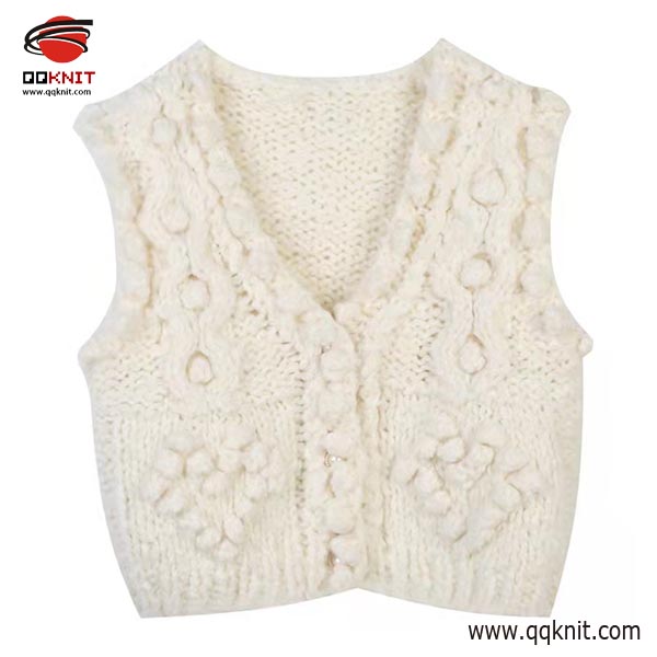 gebreide sweater vest foar froulju